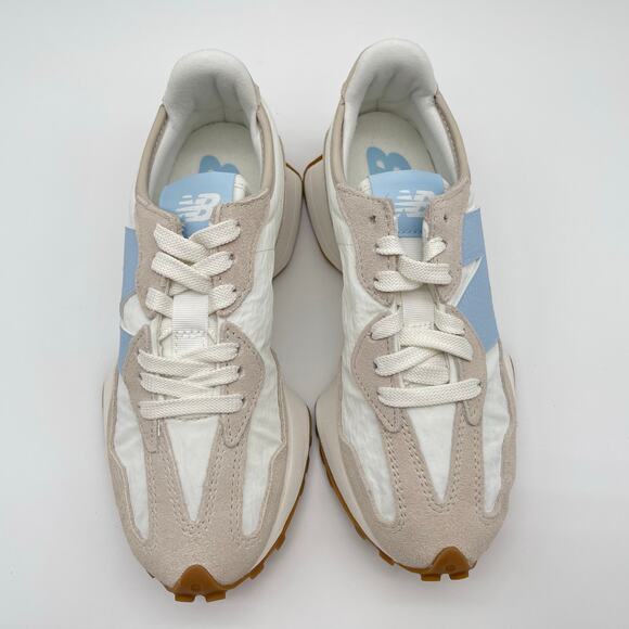 New Balance | 327 Sneaker in Timberwolf, Sea Salt, & Light Chrome Blue US 6 - Picture 9 of 15